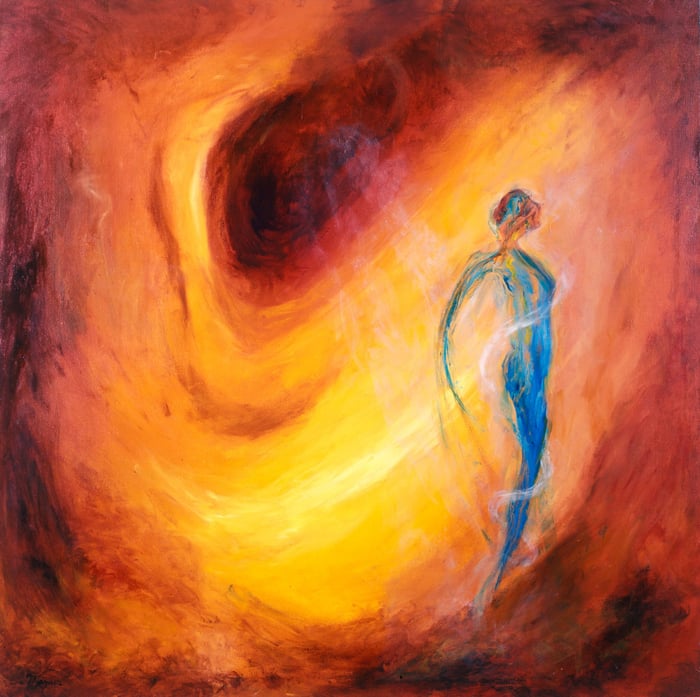 Female Guide, oil on canvas, 50x50 inches, by Marius Starkey