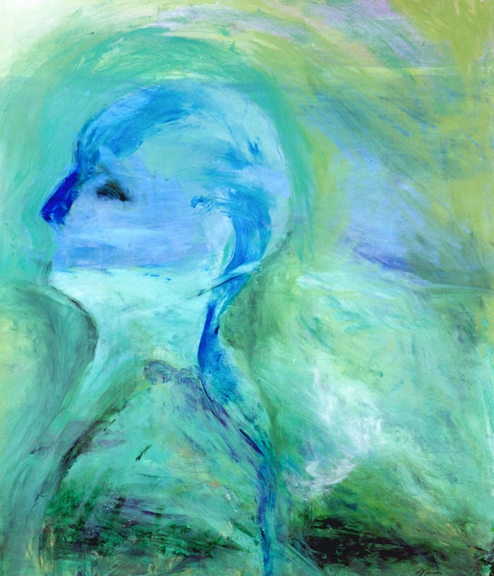 Inside, oil on paper, 36x28 inches, by Marius Starkey