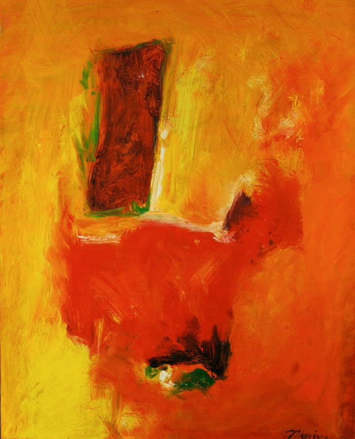 Red Door, oil on board, 20x16 inches, by Marius Starkey