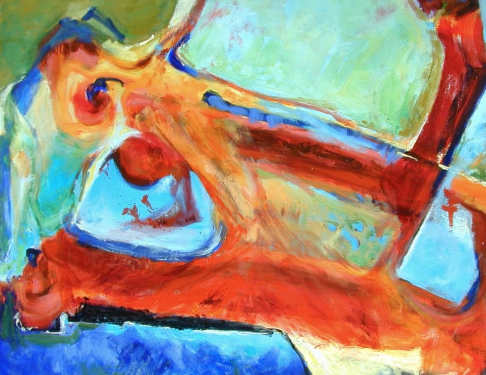 Red Forms, oil on canvas, 40x60 inches, by Marius Starkey