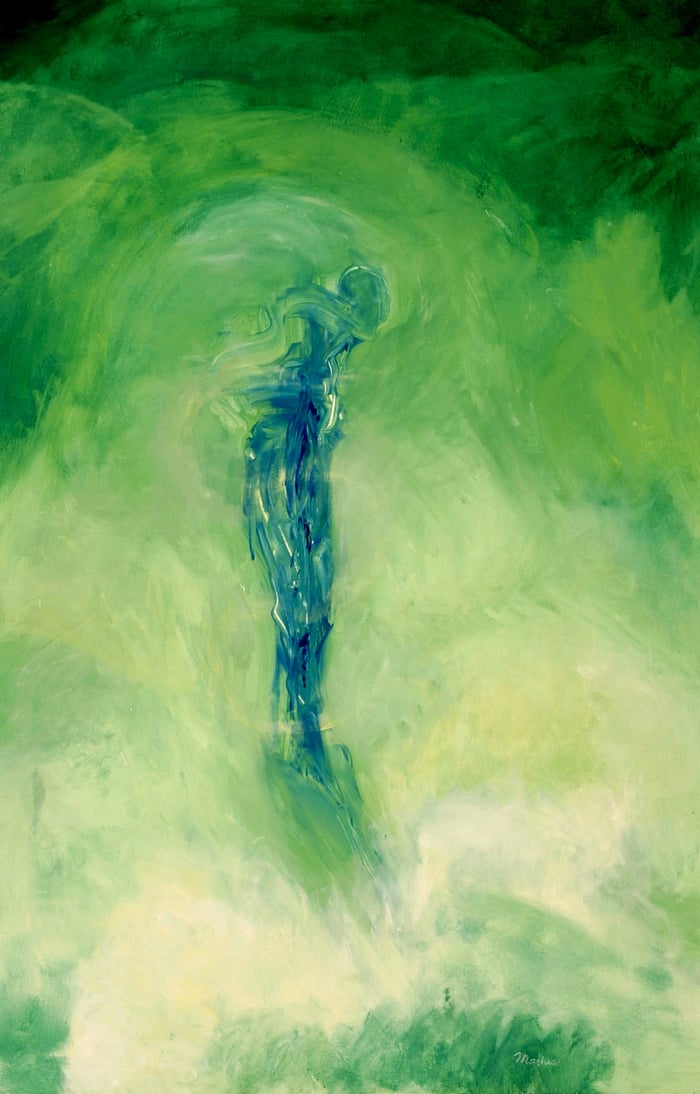 The Traveler, oil on canvas, 60x40 inches, by Marius Starkey