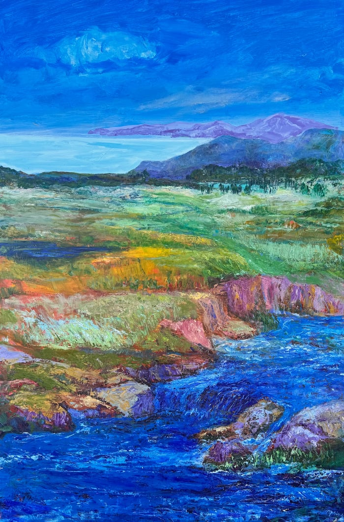 The View, oil on canvas, 72x42 inches, by Marius Starkey