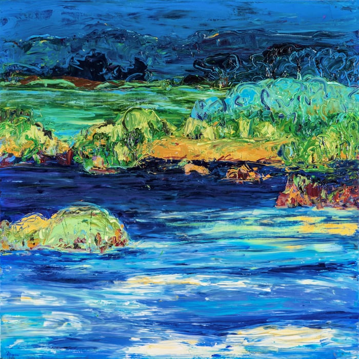 Mangrove, oil on canvas, 32x32 inches, by Marius Starkey