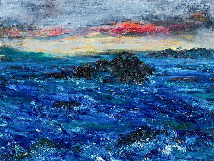Storm, oil on canvas, 30x40 inches, by Marius Starkey