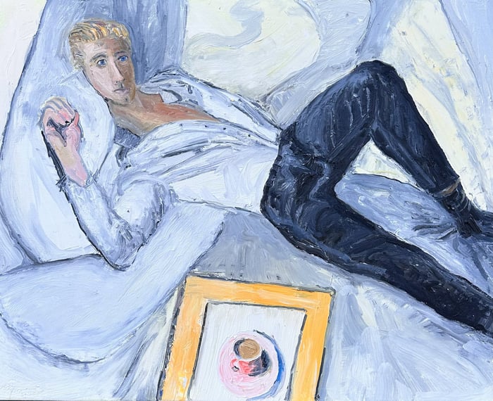 Coffee in Bed, 42x42 inches, by Marius Starkey